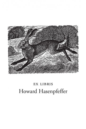 Sue Scullard Bookplates – March Hare - Wood Engraving