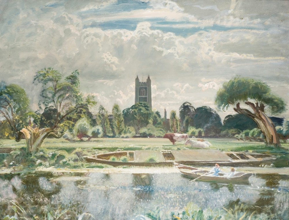 Munnings Art Museum: Barge on the Stour at Dedham Sir Alfred Munnings 1930's (c) The Estate of Sir Alfred Munnings
