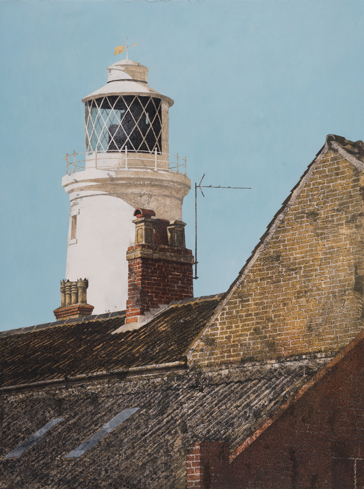 Slightly Foxed Issue 79, Maxwell Doig, ‘Southwold Rooftops II’, acrylic on canvas on panel, 86 x 64 cm