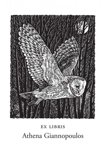 Sue Scullard Bookplates – Barn Owl - Wood Engraving